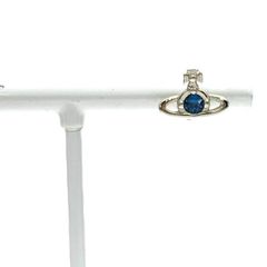 Vivienne Westwood ヴィヴィアンウエストウッド ナノソリティア ピアス メタル ラインストーン シルバー ブルー 片耳用