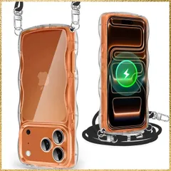 ☆彡送料無料でお届け☆彡Size:iPhone 17 Pro_Color:クリア iPhone 17 Pro 用 ケース クリア ショルダー アイフォン 17 Pro 用 カバー うねうね 透明 人気 かわいい 耐衝撃 スマホケース ストラップ付き 取り外し可