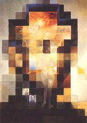 サルバドール・ダリ　リンカーン地中海を見つめるガラ　A3(297㎜×420㎜）アートポスター 日本製 絵画 インテリア 壁紙