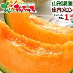 【出荷中】 山形県産 庄内メロン 1玉 (赤肉/秀品/1玉 約1.3kg) メロン 赤肉メロン 夏ギフト お中元 暑中見舞い ギフト 贈り物 ご自宅用 ご家庭用 お家用 果物 フルーツ 山形県 山形県直送 グルメ お取り寄せ