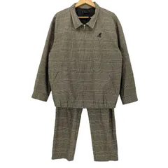 カンゴール KANGOL ロゴ刺繍 チェック柄 ブルゾン ジャケット ワンタック テーパード スラックス セットアップ メンズ  ジャケットL パンツMのサムネイル