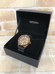 【中古】 箱付 CITIZEN シチズン MARINE 自動巻腕時計 ブロンズ×ブラック  111429653