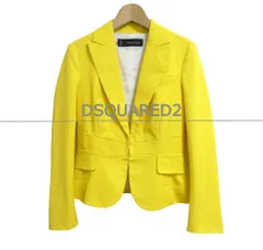 DSQUARED2 ディースクエアード テーラードジャケット シングル ホック式 ストレッチ コットン イエロー 40 レディース 極美品 中古 古着