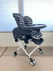 KATOJI(カトージ)スイングハイローラック◆ピッコロ ハイローチェア　ボーダーブラック