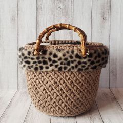 ズパゲッティバック ウィステリア インド刺繍テープ付きバンブー 