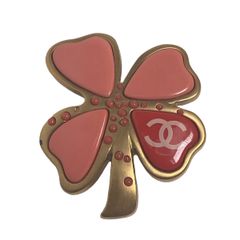 CHANEL シャネル ブローチ クローバー ピンク レア ゴールド - メルカリ