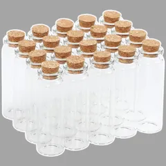 ルボナリエ 小瓶 コルク瓶 コルク栓 ガラス瓶 ガラス ミニボトル 容器 小分け５ml-30ml 20本 (クリア 17ml) [クリア 17ml]