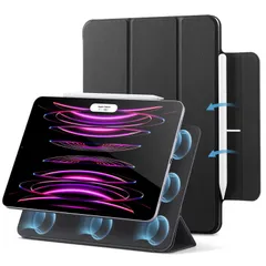 ESR iPad Pro 12.9 ケース 第6/5/4世代(2022/2021/2020モデル) iPad Air 13インチ ケース 2024 マグネットス吸着式 Pencil2対応 三つ折りスタンド オートスリープ・ウェイク iPad Pro 12.9