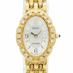 SEIKOエクセリーヌ 18Pダイヤ　1F20-6D80 シェル ゴールド SEIKO - SEIKOエクセリーヌ 18Pダイヤ 1F20-6D80 シェル