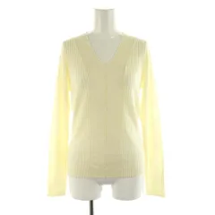 シップス SHIPS 手洗い可能 Vネック リブ ニット セーター 長袖 アイボリー /HK ■OS