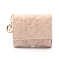 ディオール Dior 三つ折り財布 ロータスウォレット S0181ONHG-80PU ピンクベージュ レザー ハート カナージュ 三つ折り財布 レディース Used Aのサムネイル