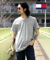 新品 未使用 並行輸入 トミー ヒルフィガー Tシャツ TOMMY HILFIGER Core Flag Core Plus 半袖 09t0021 Vグレーヘザー【メール便】