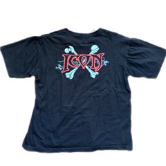 icon アイコン スカル クロスボーン Tシャツ ブラック MADE IN USA バイカー モーターサイクル アメリカ製 古着