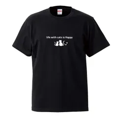 Tシャツ メンズ 半袖 黒 ブラック 黒猫 くろねこ 猫 ねこ ネコ 動物 アニマル シルエット かわいい おしゃれ シンプル ウッドグリーン(WOOD GREEN)