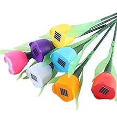 【色指定不可】LED チューリップライト 1種4本セット 太陽光パネル搭載 ソーラー カラーランダム[送料無料(一部地域を除く)]