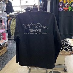 残り1点‼️日本限定‼️MCD エムシーディー⚫︎長袖　フェイク　スエード　ロンT 総柄　L XL ブラック