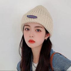 女性用キャンディーカラーの冬用帽子,ニット,暖かいソフトトレンディな帽子,kpopスタイルのウール,エレガントな 帽子