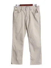 【お得なクーポン配布中!】 ポロ ラルフローレン チノ パンツ メンズ 実寸 34 28 / ノータック スラックス チノパン コットン ストレッチ スリム ストレート 革パッチ