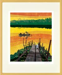 森崎修太「サンポール」風景画 現代アート オイルオンペーパー 額装