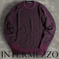 INTERMEZZO インターメッツォ 日本製 ワッフル編み ウールニット ミックスカラー クルーネック 長袖 ニット セーター 2400461265 定2万 76 L▲016▼40409m07のサムネイル