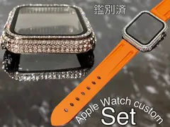 シルバー　オレンジ　アップルウォッチ ケースカバーApple Watch. Dラバーベルト ラバーバンド キラキラカバー ケース 鑑別済み 最高品質