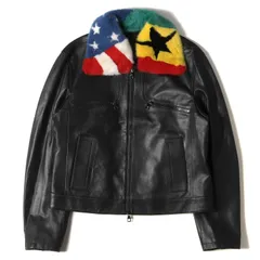 美品 LOUIS VUITTON ルイヴィトン ジャケット アメリカ ブラジル カラー ミンク ファー シングル レザー ライダースジャケット HHL60ERDS アウター ブルゾン ブラック 黒 50 イタリア製 ハイブランドのサムネイル