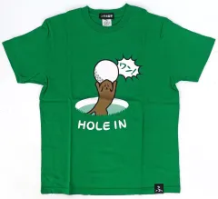 【中古】Tシャツ ンダホ(Fischer’s-フィッシャーズ-) ふざけTシャツ(HOLE IN ワン!) グリーン Sサイズ ふざけファクトリーグッズ