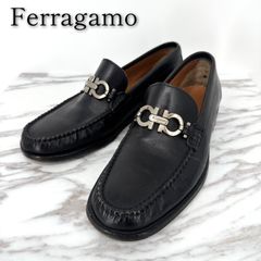 本革 26.5㎝ SALVATORE FERRAGAMO ローファー UR32372EE ブラック サルバトーレフェラガモ メンズ シューズ 革製 革靴