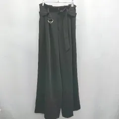 ◇ ◎ Θ apart by lowrys アパートバイ ローリーズ 無地 ワイドパンツ サイズL ブラック系 レディース メンズ E  【1506300026881】