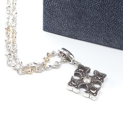 Love&Hate 925シルバーK18ジルコニアクロスペンダント Love&Hate 925シルバーK18ジルコニアクロスペンダント