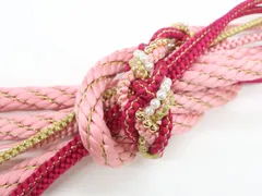 【一輝堂】リサイクル着物 和装小物 帯締め 振袖用 丸組 金糸 帯締 25w10-12172