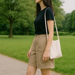 【脚長見え×華やかデザイン✨】ラグナムーン＊ハイウエストキュロット＊ショートパンツ＊Sサイズ＊ベージュ系✨