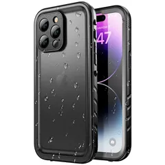 SPORTLINK iPhone 14 Pro Max 用 防水ケース iPhone14 pro max ケース 完全防水 IP68防水等級 防雪 防塵 耐衝撃 360°全面保護 QI充電 フェイスID 認証対応 操作便利 超薄型 ストラップ付き iPho 0