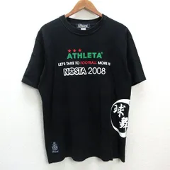 z■アスレタ/ATHLETA ロゴプリント バックプリント 半袖Tシャツ【L】黒/MENS/47【中古】