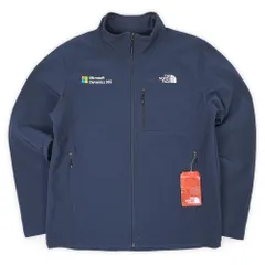 ノースフェイス THE NORTH FACE デッドストック 未使用 00s 2000年代 ソフトシェルジャケット Microsoft マイクロソフト 企業ロゴ刺繍 USA ヴィンテージ 古着 メンズ ネイビー / 紺 L【中古】