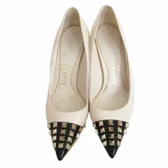 VALENTINO GARAVANI ヴァレンティノガラヴァーニ ロックスタッズ ポインテッドトゥ パンプス レザー サイズ24cm レディース 【中古】