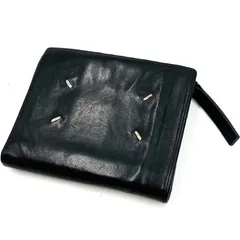 Maison Margiela メゾンマルジェラ　4ステッチ　フリップフラップ　財布　ウォレット　レザー　ブラック　二つ折り