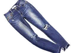 AZUL BY MOUSSY アズールバイマウジー ダメージ加工 スキニー デニムパンツ sizeS/インディゴ ■■ レディース