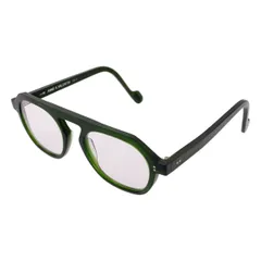 【美品】  ANNE ET VALENTIN / アンバレンタイン | DOWNEY クリア セルフレーム サングラス | 49□23-147 | グリーン