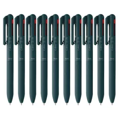 ぺんてる 3色ボールペン Calme カルム 0.5mm ターコイズブルー 10本 BXAC35S 黒・赤・青