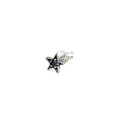 pi0411-black [ブランド名：2PIECES] ピアス メンズシルバーピアス メンズピアス ピアス 星 スター 片耳分1個売り (ブラック)