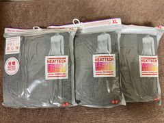 ユニクロ　ヒートテックシームレスリブタートルネックT極暖 XL グレイ3枚セット