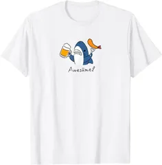 送料無料  100%コットン ビールとエビフライとサメ色付き Tシャツ メガロドン ホオジロザメ ジャイアントシャーク サメの恋人 ダイバー 熱転写3Dプリント メンズ　レディース おもしろい 半袖 パロディ　Tシャツ