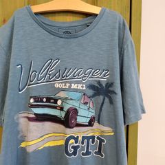 VOLKSWAGEN フォルクスワーゲン GOLF MK1 ゴルフ MKI GTI レトロカー　旧車　レトロ　自動車　車  オフィシャルライセンス物 手書き風　イラストプリント　  Tシャツ