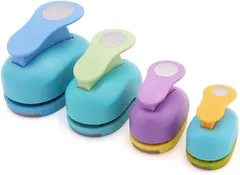 【特価商品】穴あけパンチ DIY ミニクラフトパンチ 紙用パンチ 工芸パンチ クラフト 色ランダム カラフル 4個セット ハンドメイド作成道具 クラフトパンチ (サークル*4個) Kritlife