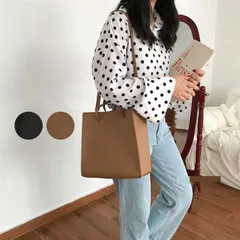 トートバッグ バケツ 大きめ 大容量 ショルダーバッグ レディース シンプル スクエア ブラウン ブラック 黒 レザー 通学 通勤 韓国