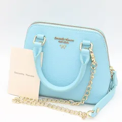 良品 保証書付 サマンサタバサ ハンドバッグ チェーンバッグ 12-1520266401 レザー ライトブルー レディース SGN 2000000 NSK