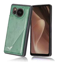 【Viesa】背面カバー ケース手帳型 AQUOS sense7/SH-53C/SHG10 対応 SHARP 背面型ケース (ダルグリーン) 軽・薄 持ちやすい、横置きスタンド機能 財布型 スマホバックカバー シャープ アクオス センス7 sensのサムネイル