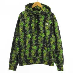 未使用品 SUPREME × The North Face 23AW Leaf Hooded P/O Sweatshirt プリント パーカー S 黒 緑 NT52301I