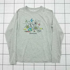 ◇ ⊂ mont-bell モンベル イラスト入り 長袖 長袖シャツ サイズ150 グレー系 キッズ 子供服 E  【1509100032731】